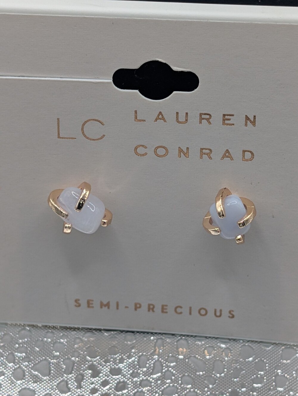 Kohl's LC Lauren Conrad White Stone Gold-Tone Knot Stud Earrings